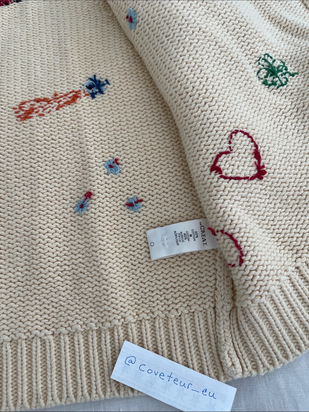 The Great. The Charm Cardigan in Cream. Size 0. - Picture 4 of 7